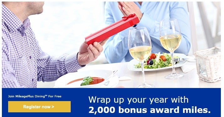 United MileagePlus dining program bonus