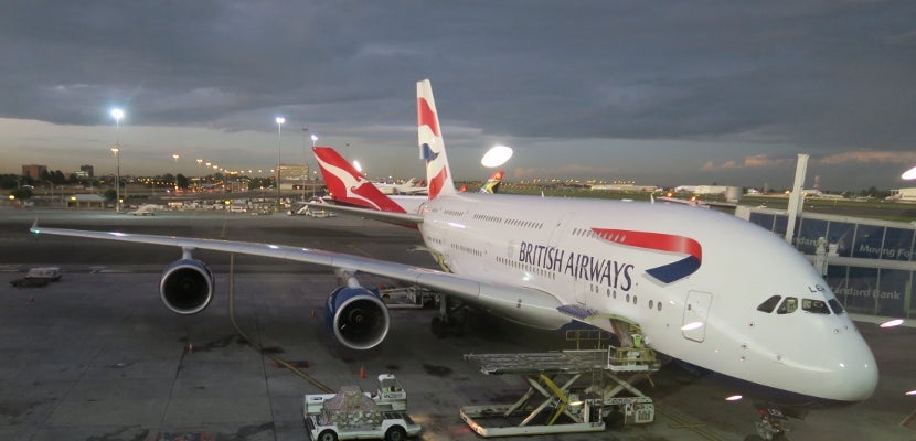 British Airways A380 at JNB