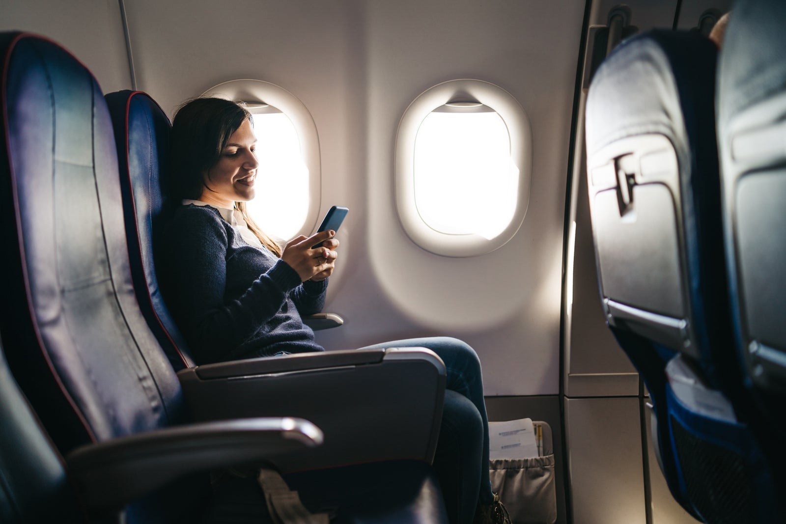Using phone on an airplane ride