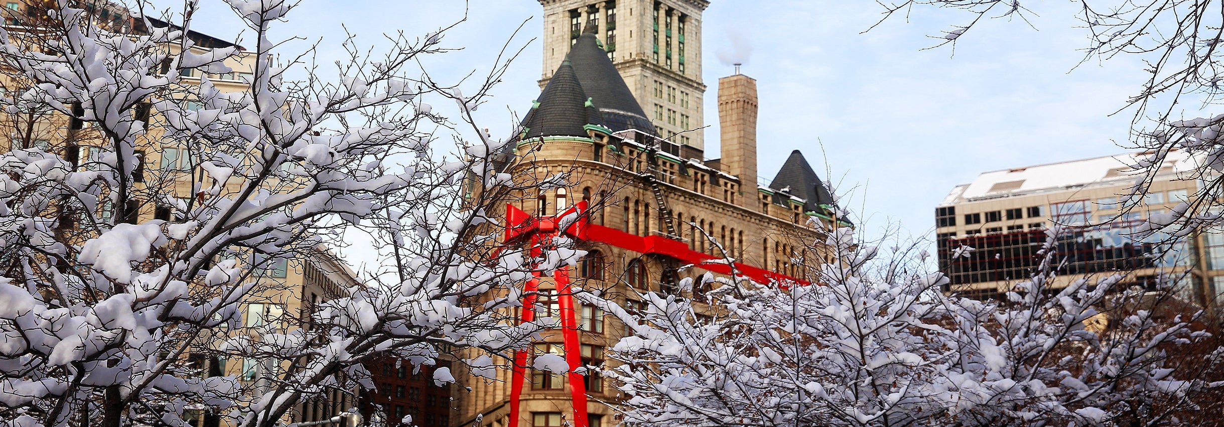 Christmas decorations in Boston, USA