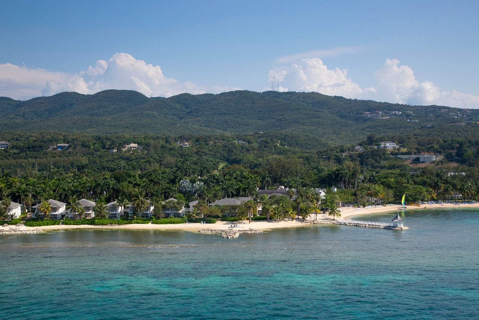 Aerial of Half Moon Resort seen from parasail