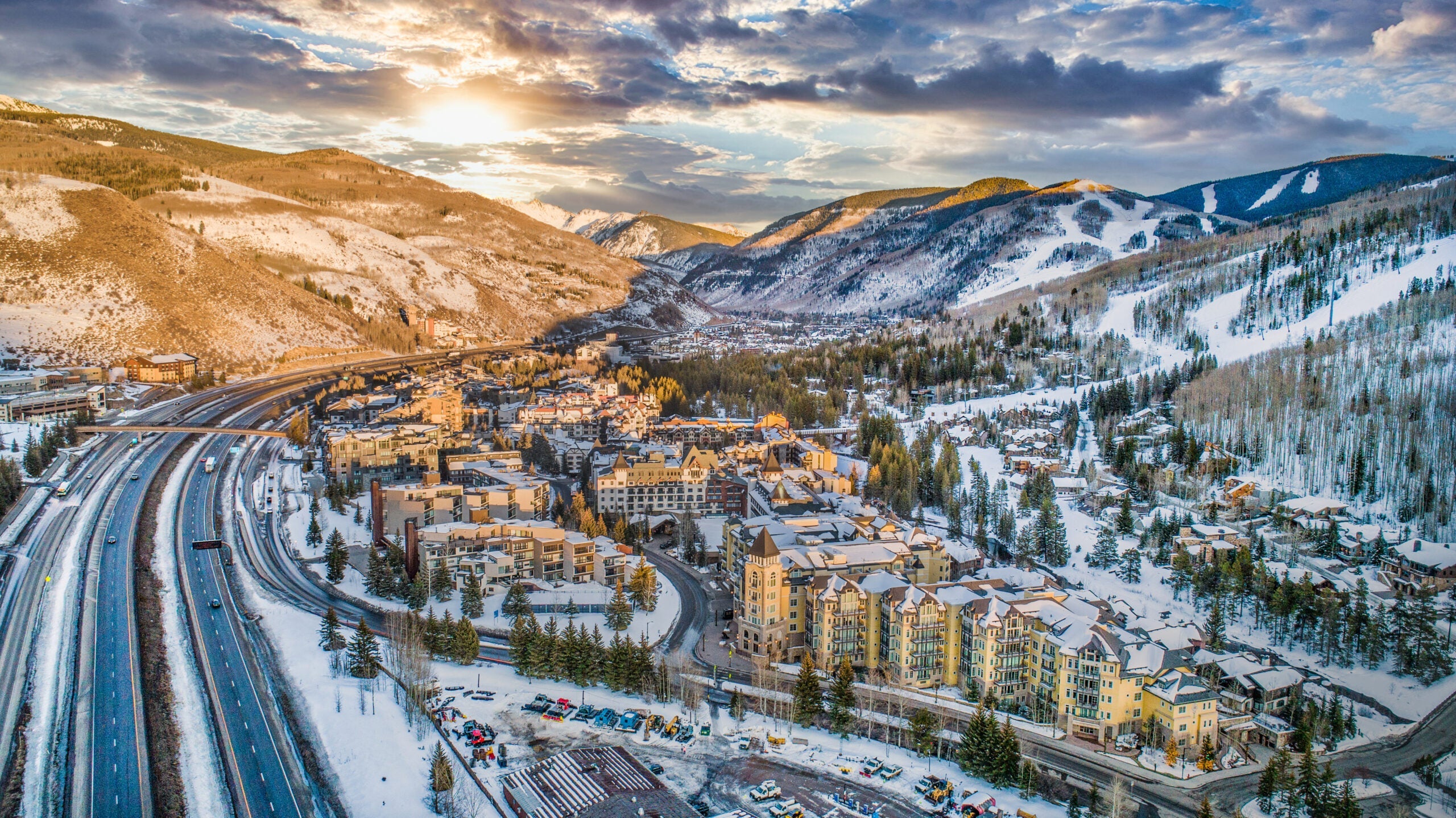 Vail, Colorado, USA Drone Skyline Aerial