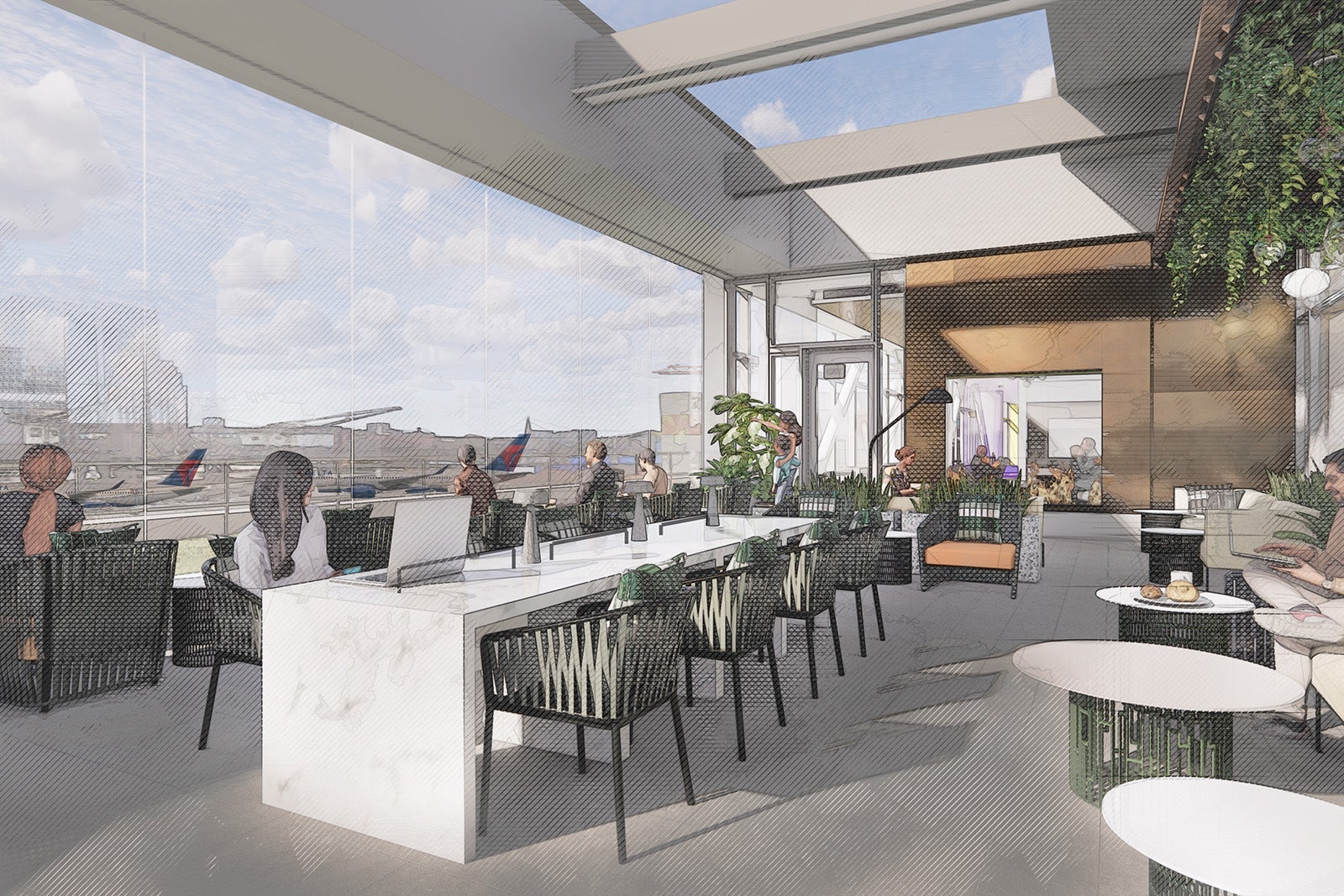 Delta Terminal 4 Sky Club Rendering