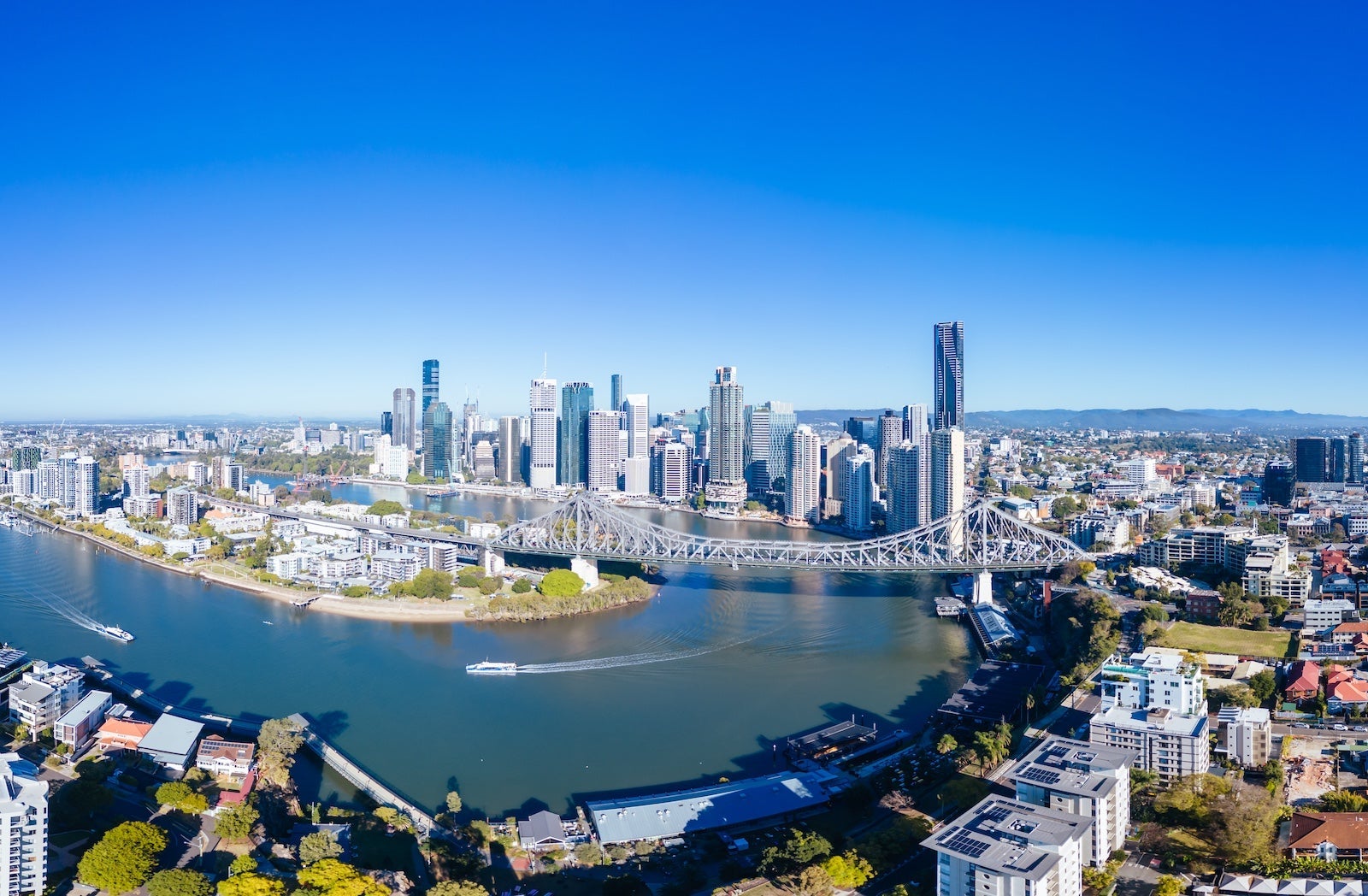 Story Bridge and Brisbane Skyline in Australia