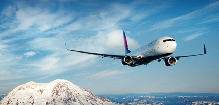 Delta plane Mount Rainier