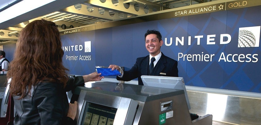 United check-in counter featured