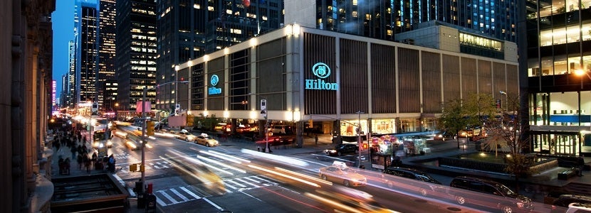 Hilton New York Midtown exterior banner