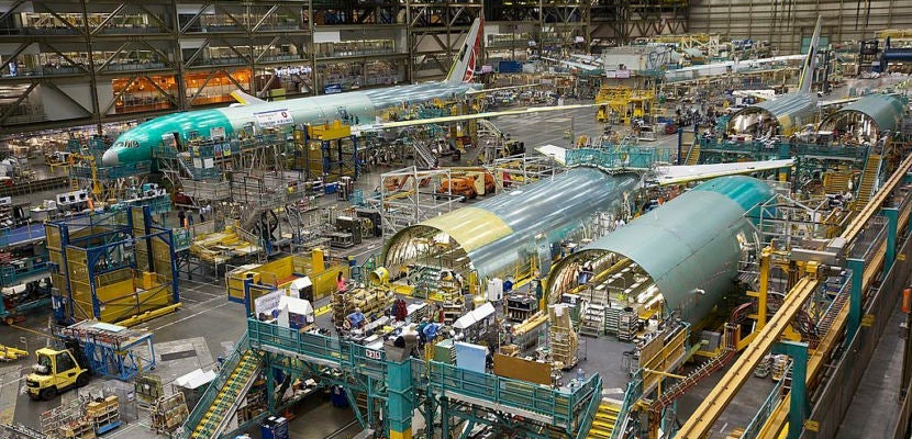 Boeing's Everett Plant Continues Assembly Of 777 And 787 Widebody Jets