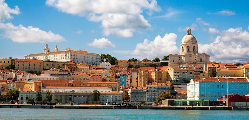 Beautiful view of Lisbon from the Tagus River.