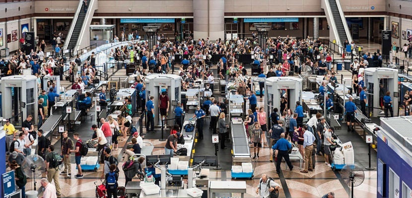 TSA security check at Denver international airport