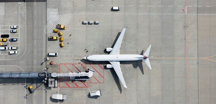 Aerial view of airplane