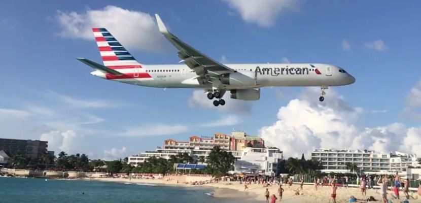 American 757 Maho Beach