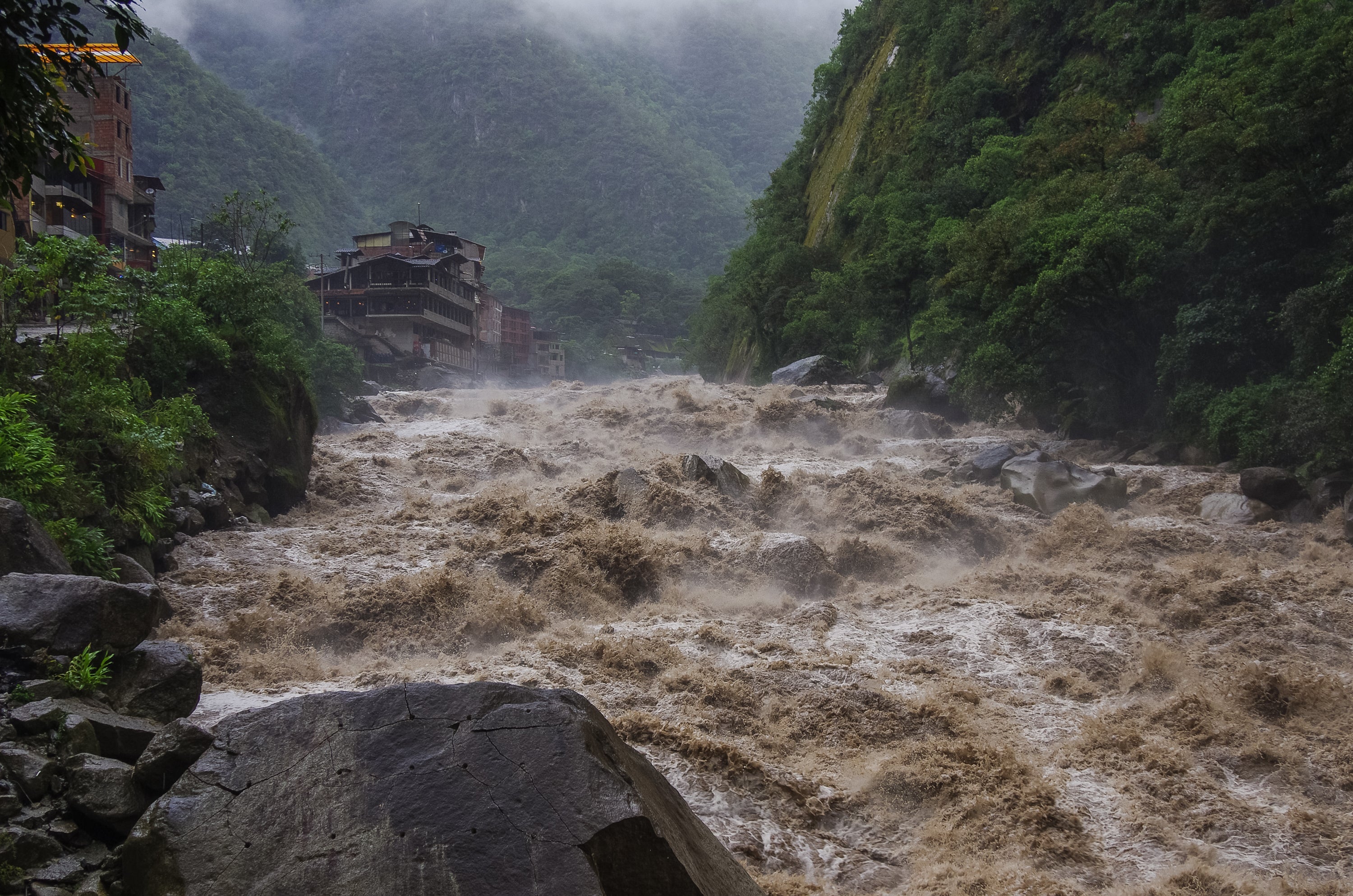 Rapids of Urubamba river near Aguas Calientes