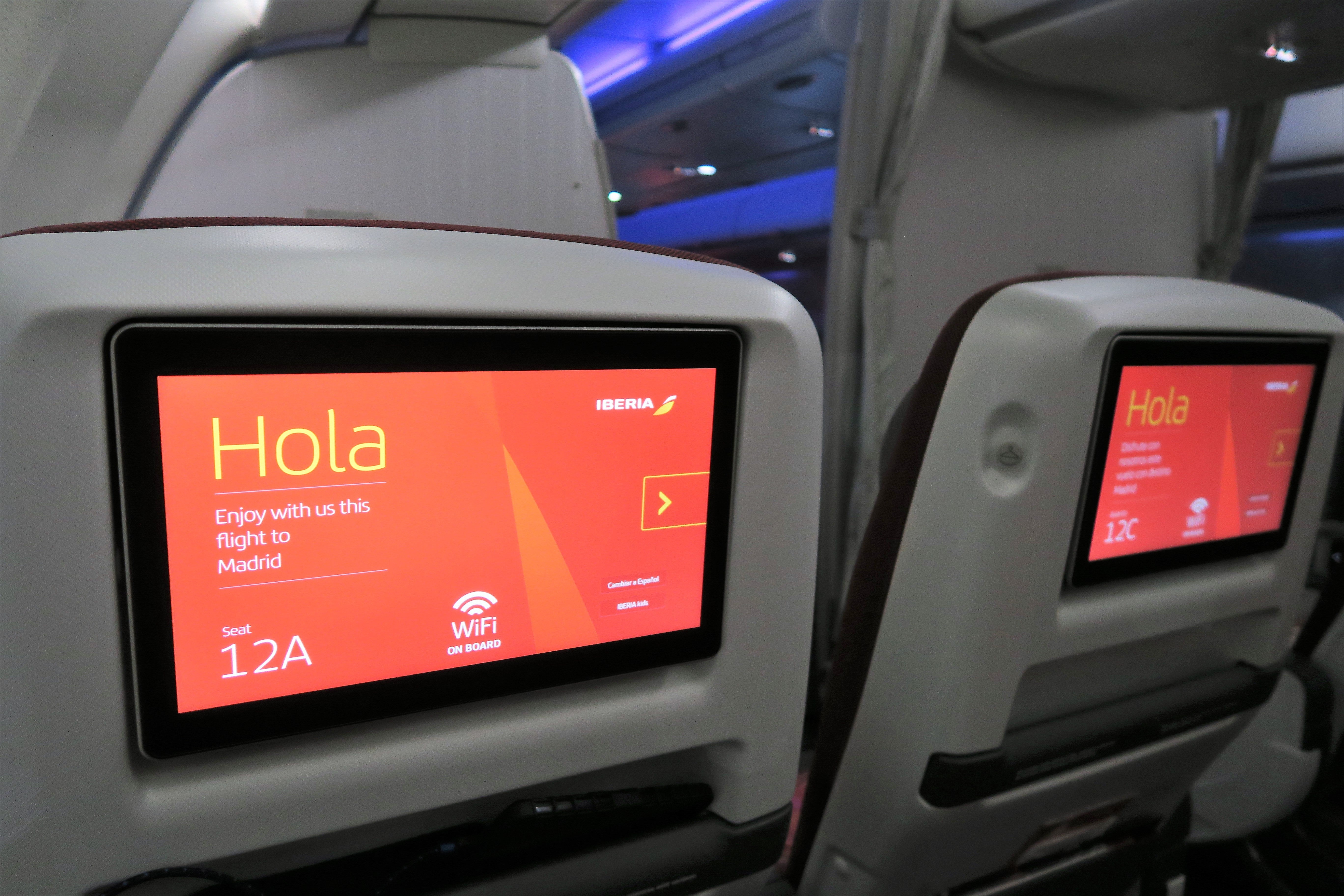 Iberia A340-600 Premium Economy IFE welcome screen