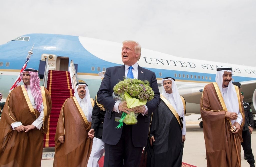 U.S. President Trump arrives in Saudi Arabia for 1st visit abroad