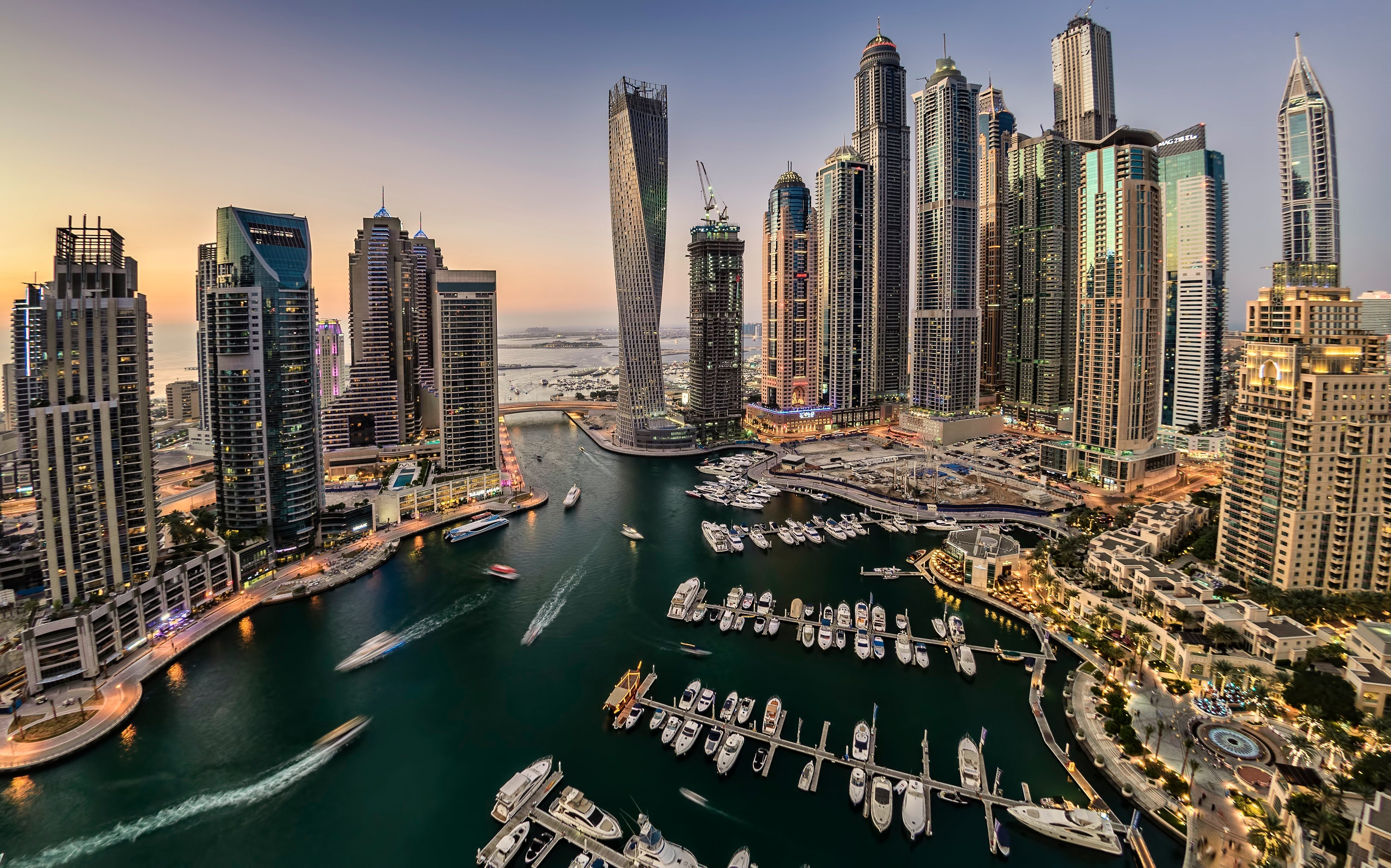 Dubai Marina in the evening