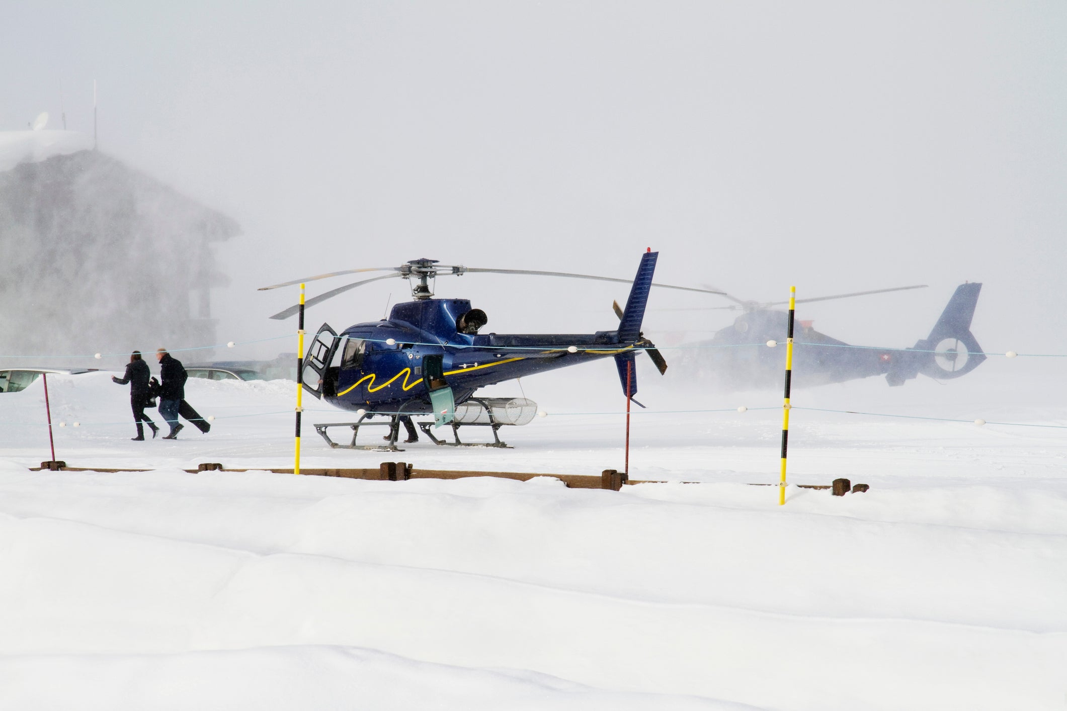 Helicopters at Courchevel heliport. (Image by Till Jacket/Getty Images)