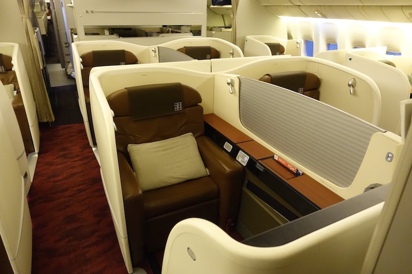 JAL first class seat left