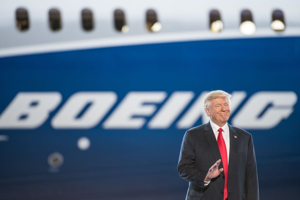 Donald Trump Visits S. Carolina Boeing Plant For Debut Of 787-10 Dreamliner
