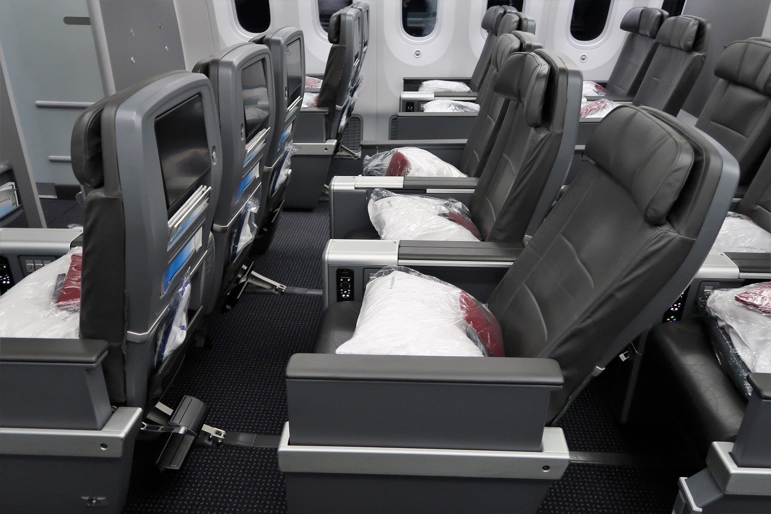 AA American Airlines 787-9 789 Premium Economy seat reclined