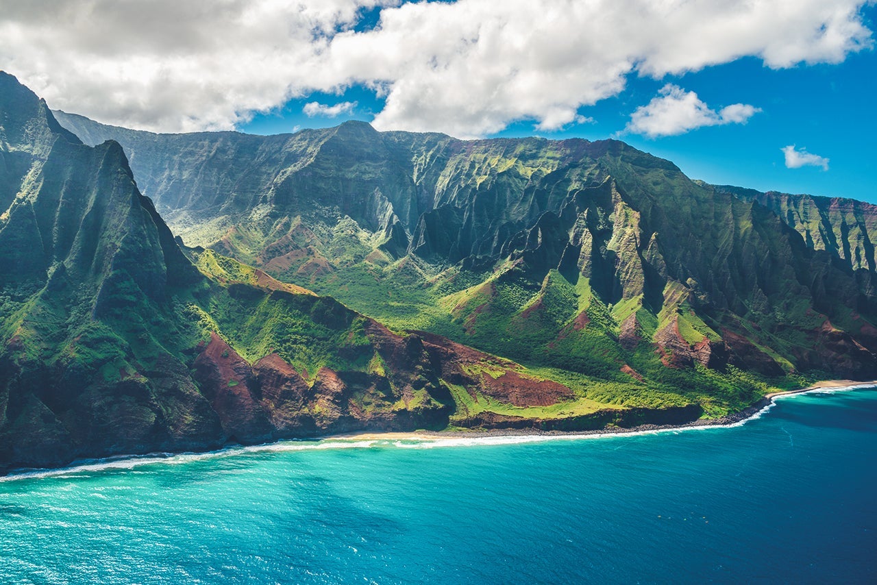 View on Napali Coast on Kauai island on Hawaii