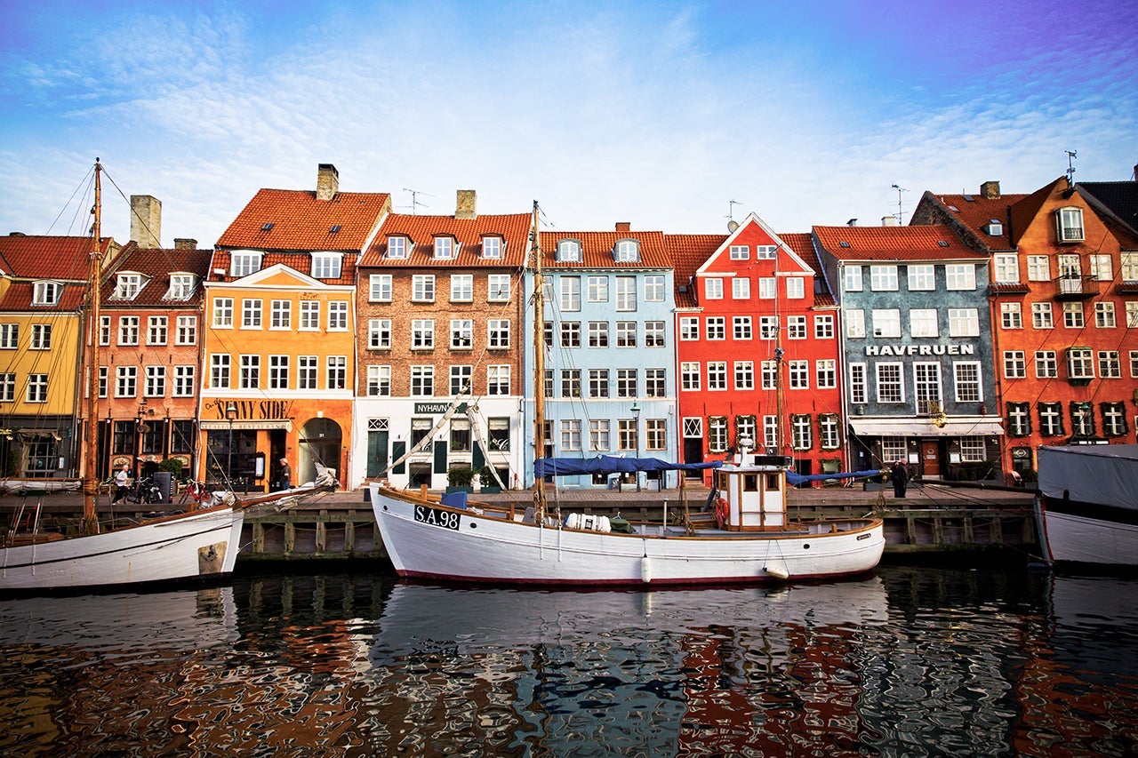 Nyhavn, colorful harbour of Copenhagen (Denmark)