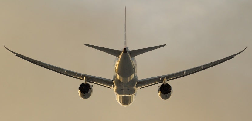 Modern airliner leaving