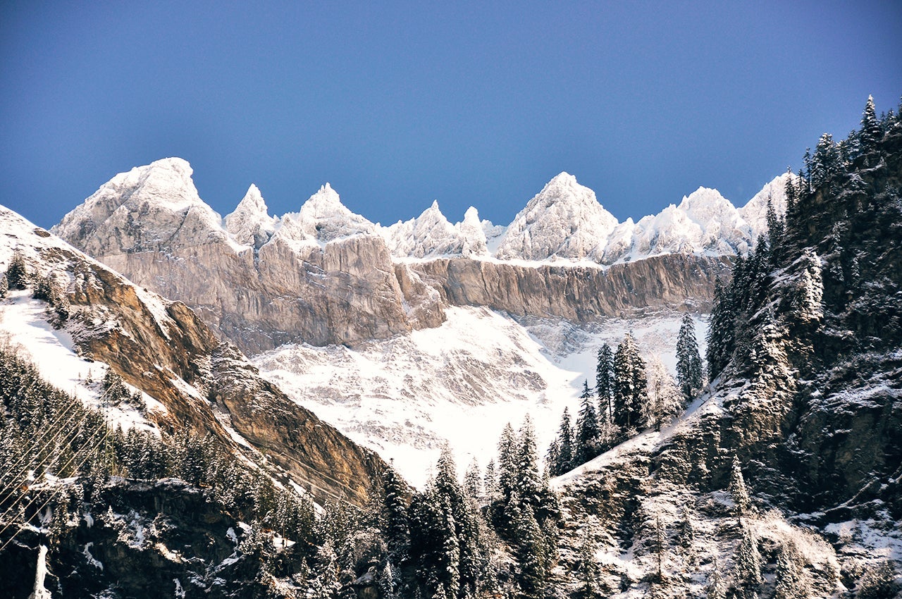 Mountain ridge in Elm region, Switzerland