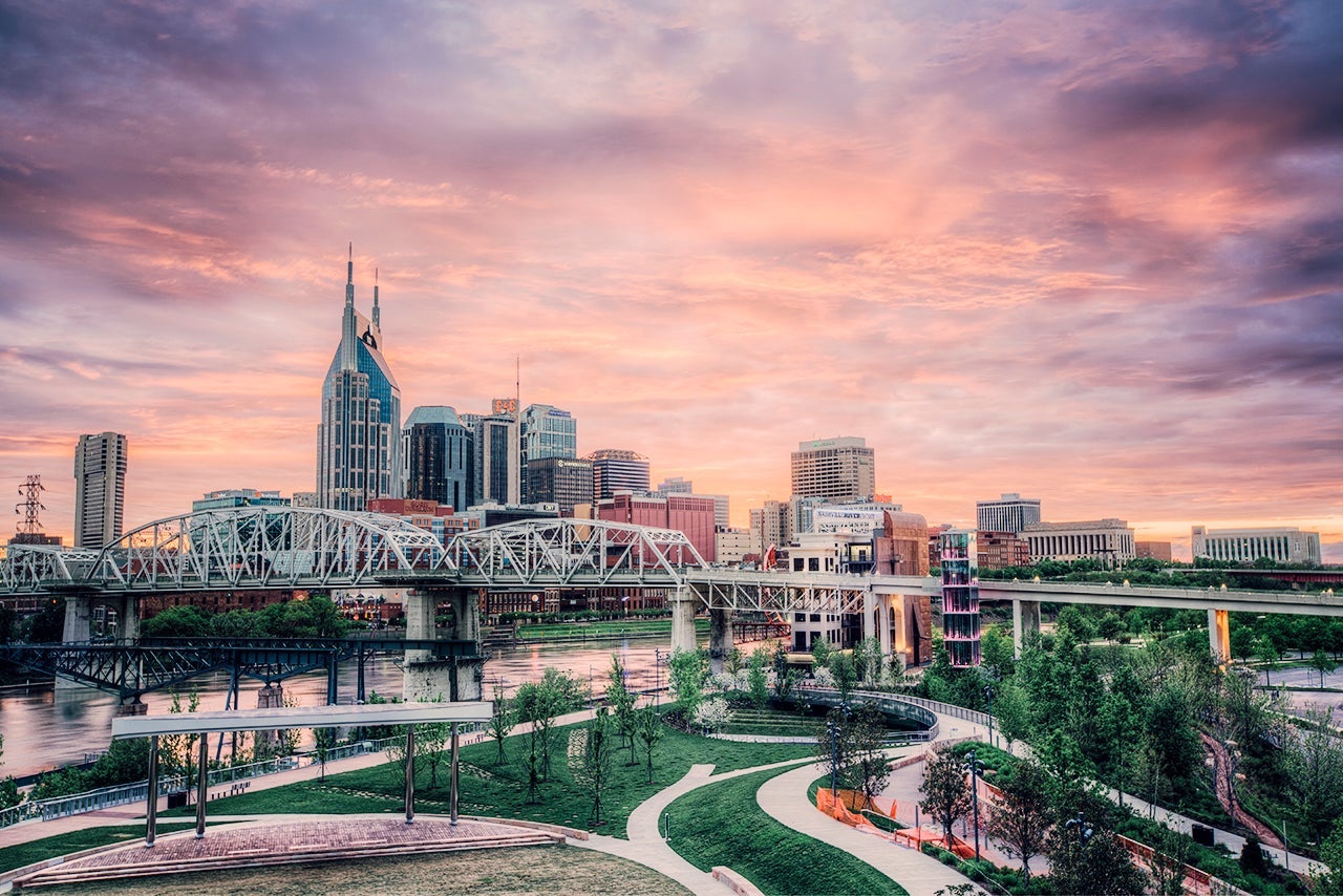 Nashville Skyline at Sunset