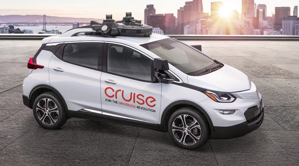 GM Cruise AV self driving car. Image by GM / YouTube.