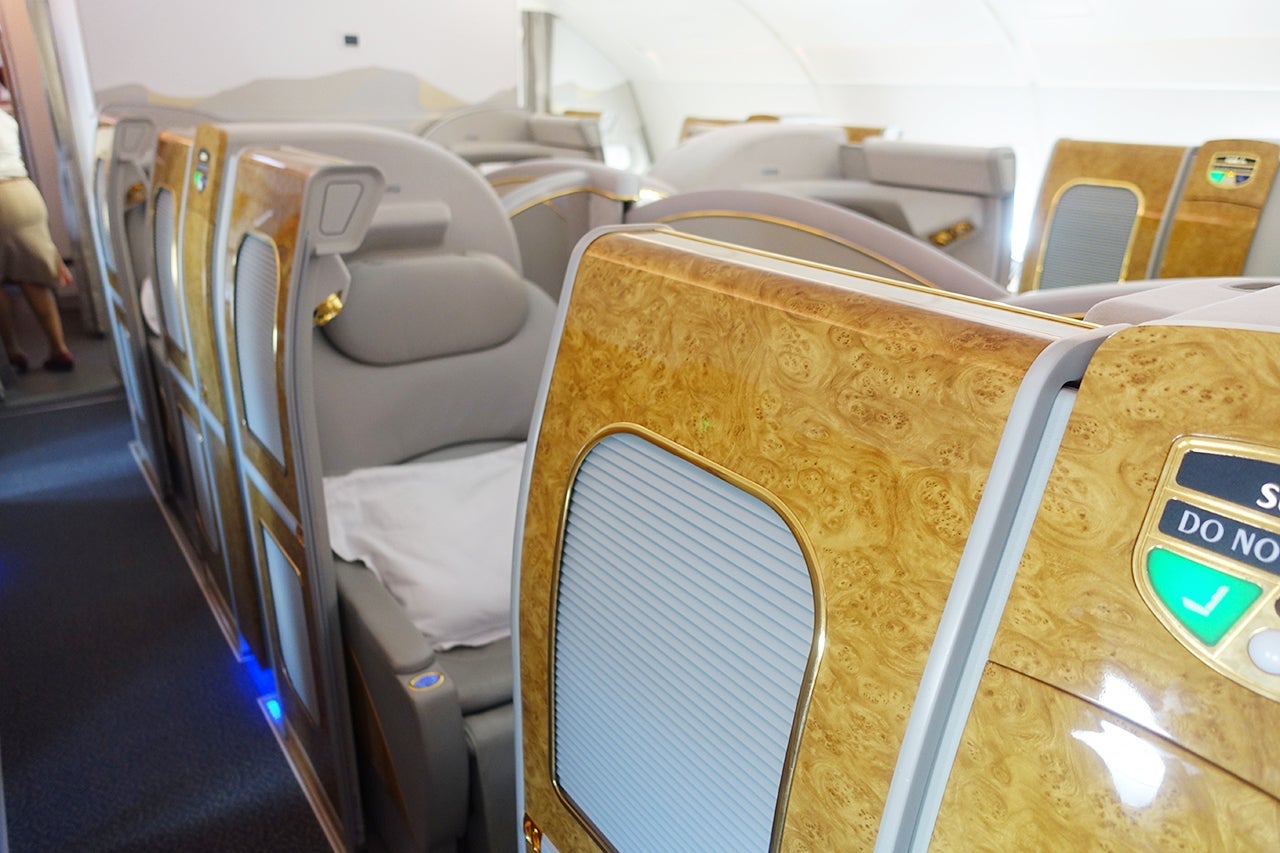 Friends Trip - Emirates - A380-800 Airbus First Class - cabin detail