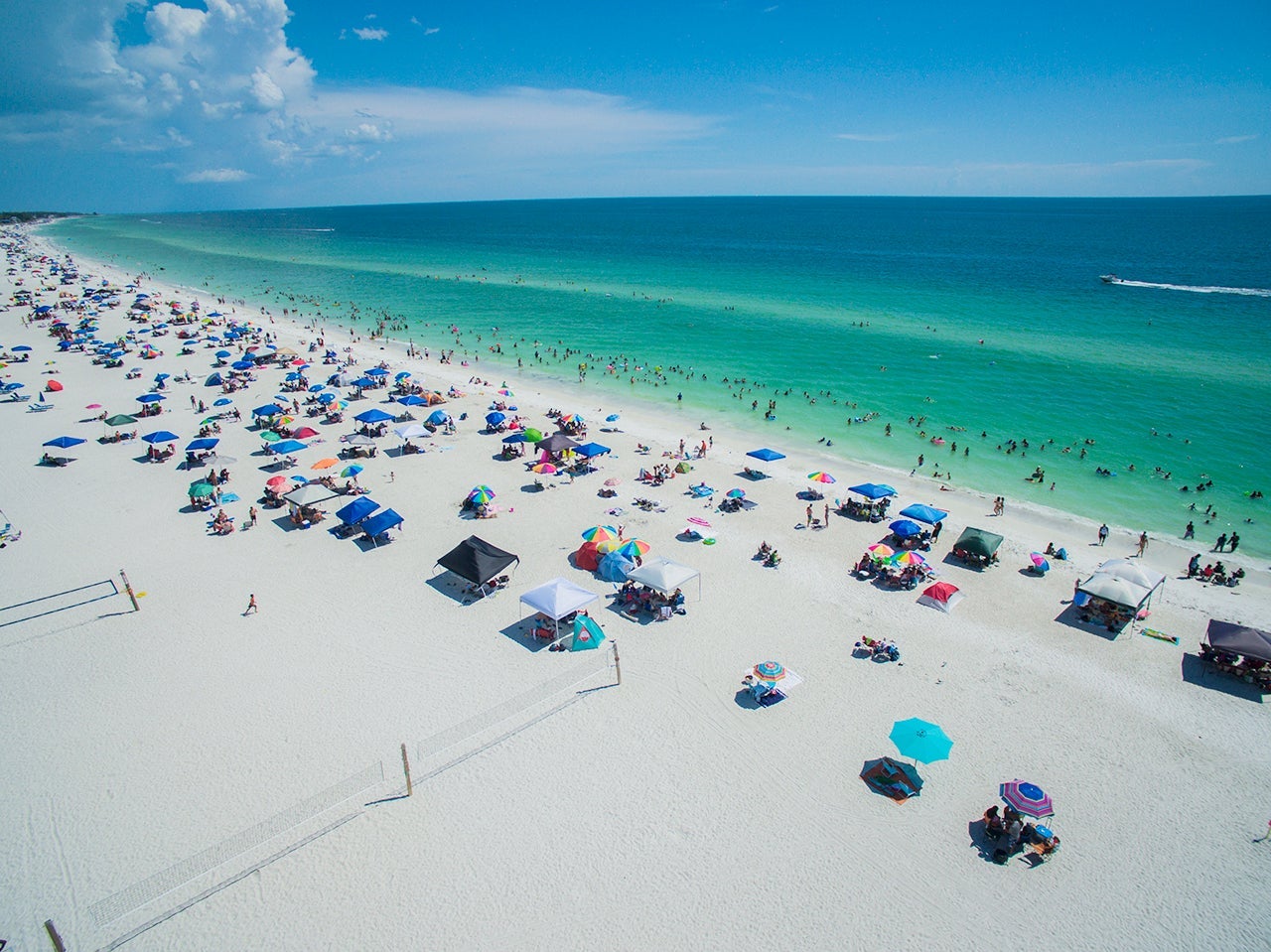 Aerial view of Florida Beach in Summer