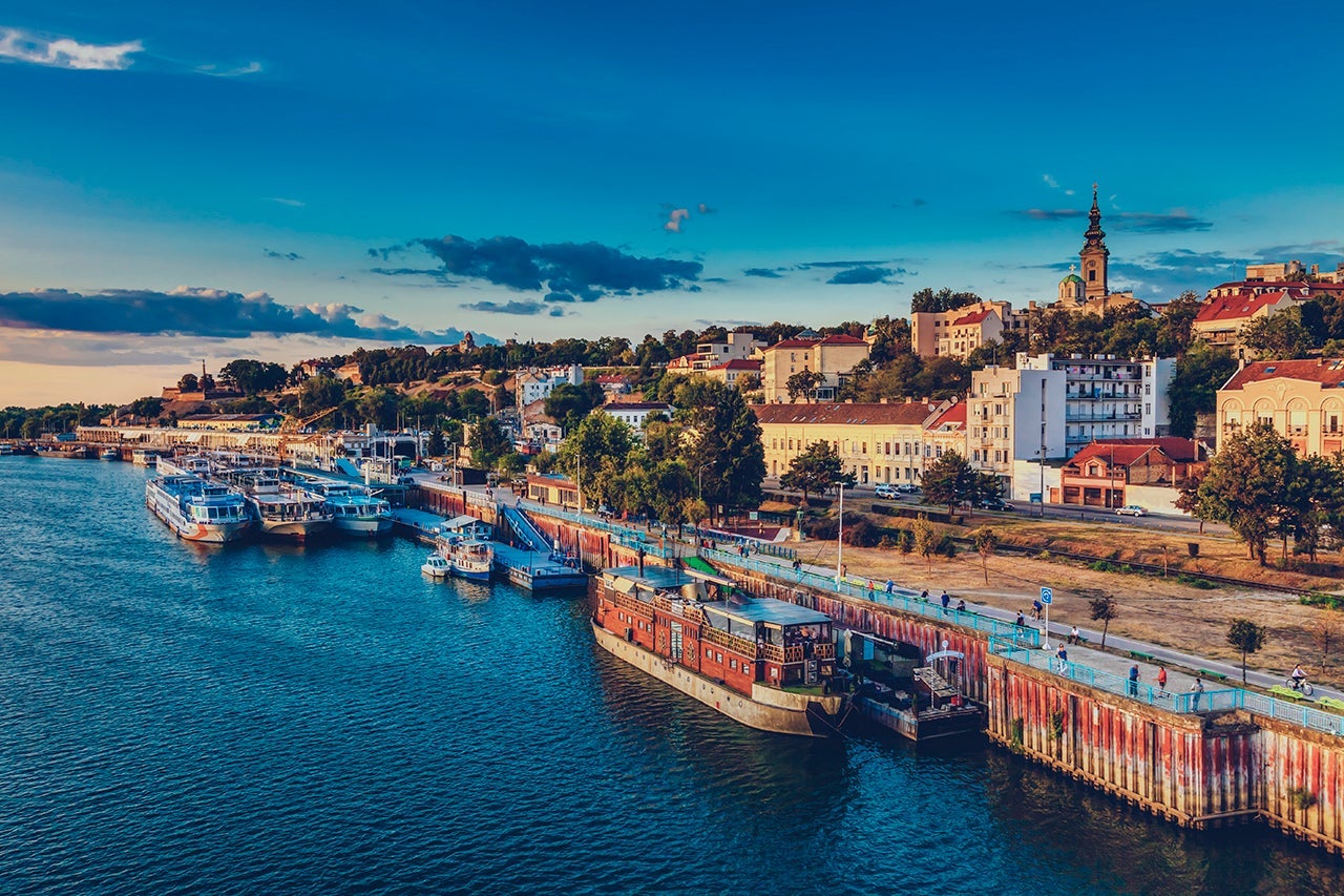 ships in the harbor of Belgrade