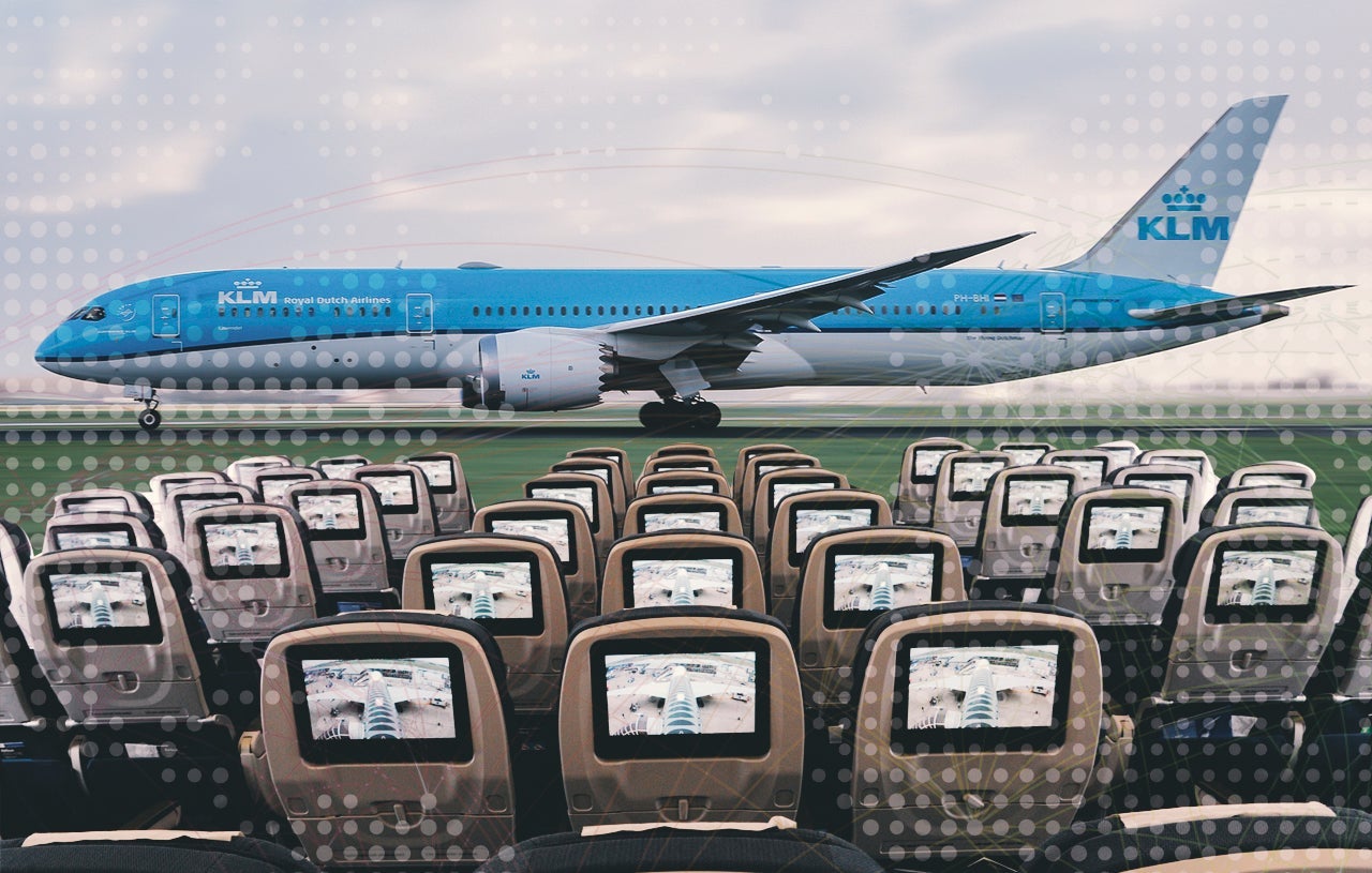 KLM airline fleet in Amsterdam Airport