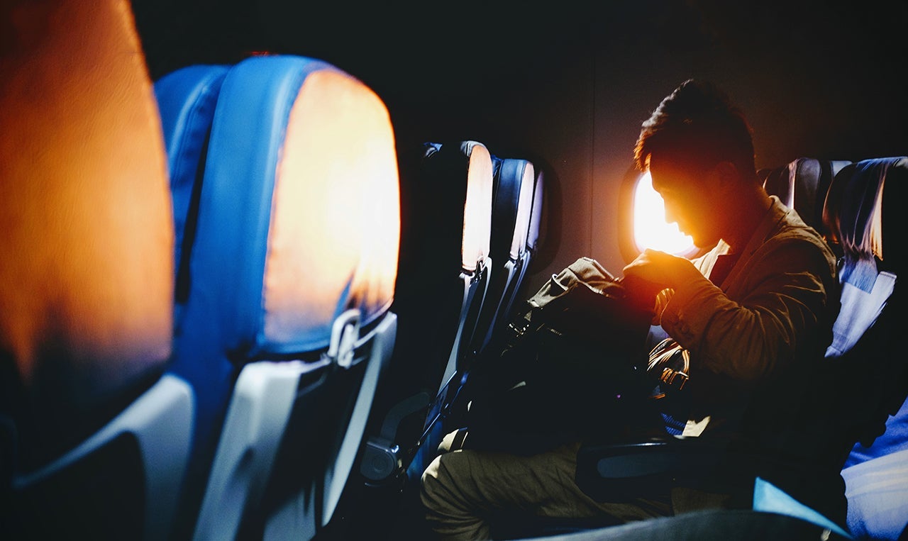 passenger plane window sunset bad behavior