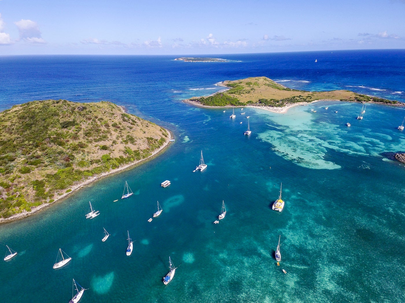 Aerial view of Saint Martin Beaches