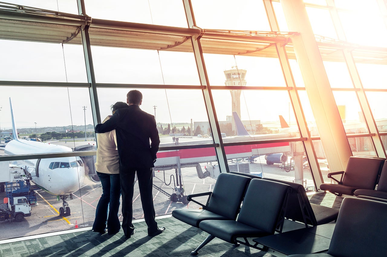 Couple in airport
