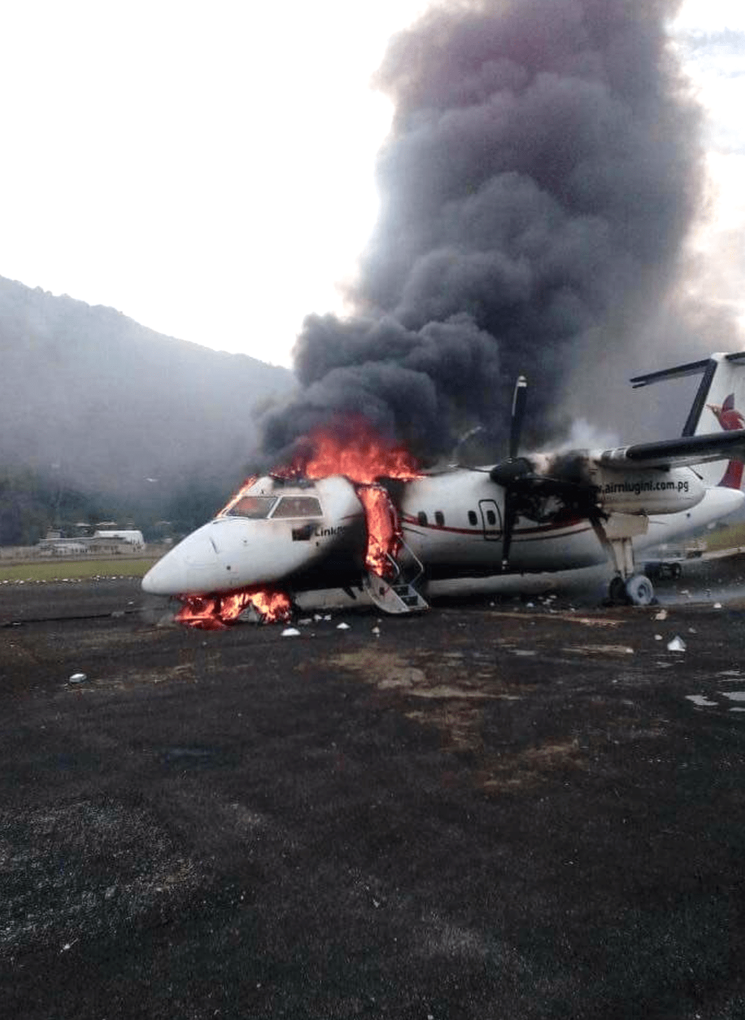 PNG plane in flames