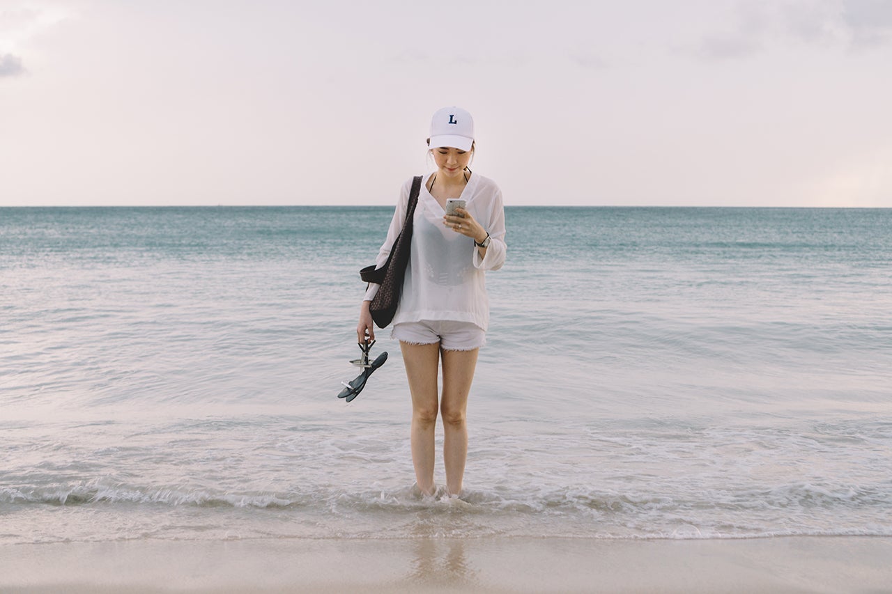Woman checking her phone