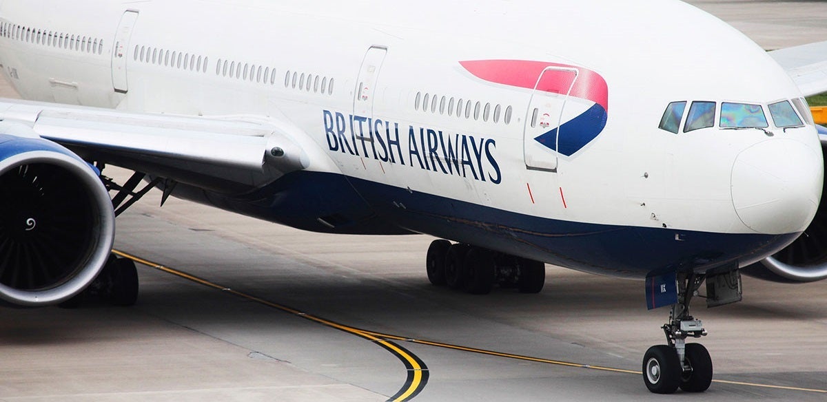 British Airways plane at gate