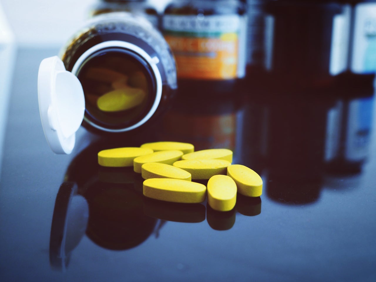 pills with medicine antibiotic in packages, health and medical concept