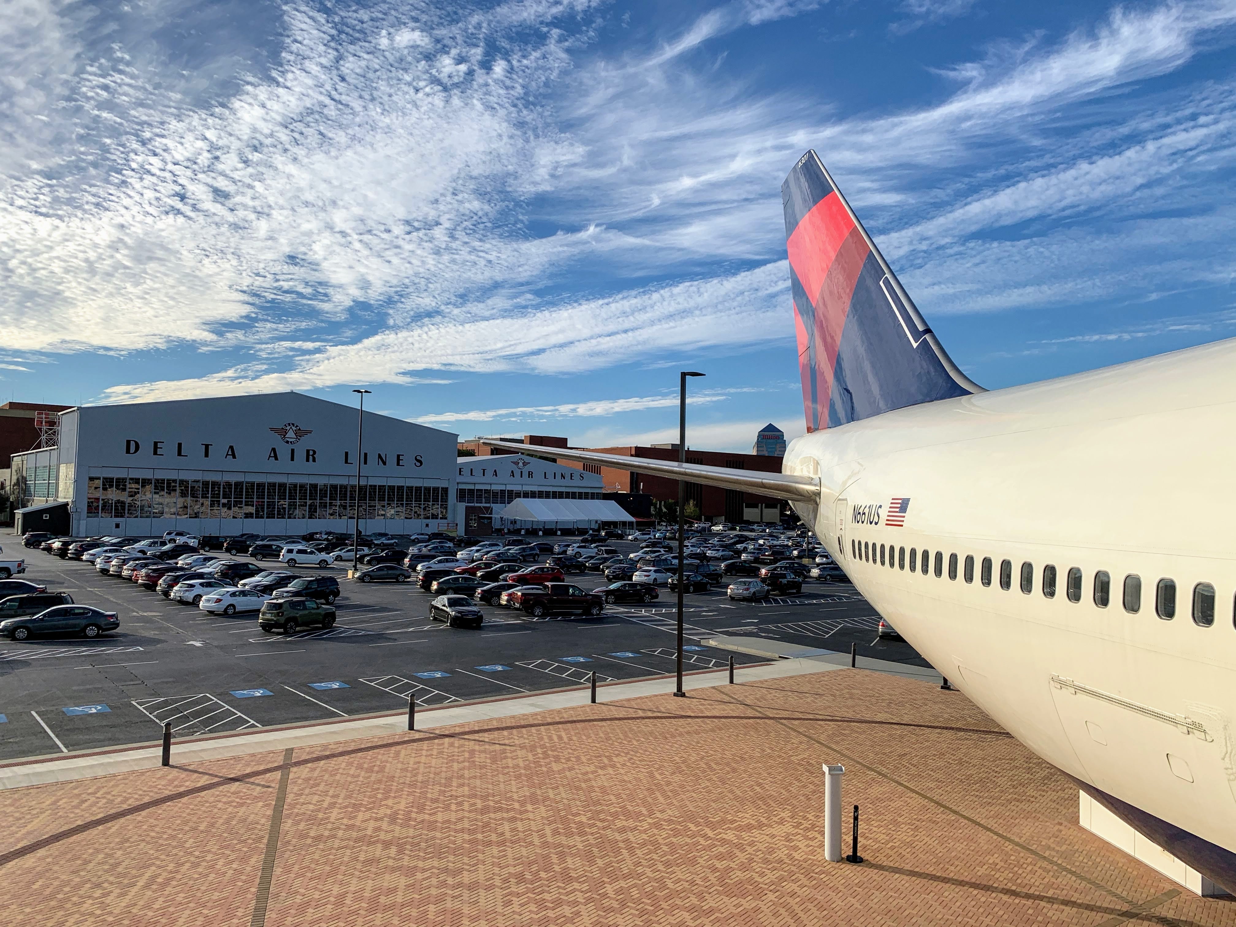 Delta Flight Museum Exterior - Boeing 747-400