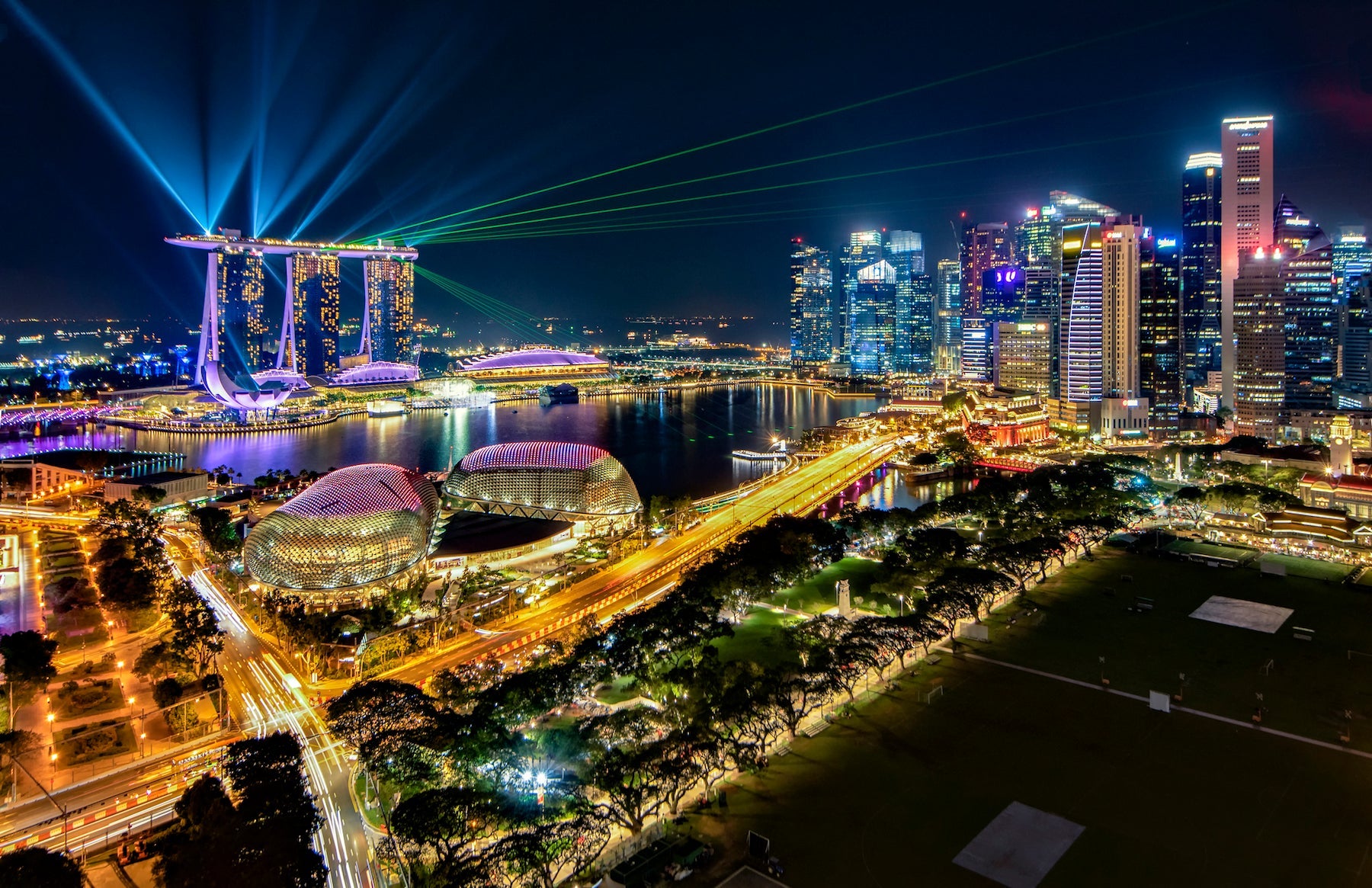 Laser Light Show at Marina Bay