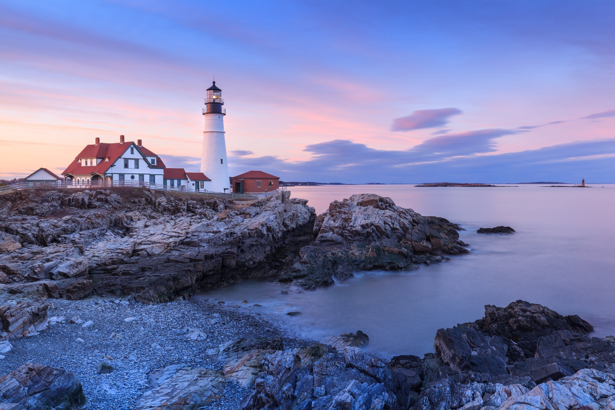 Portland Head Light at dusk