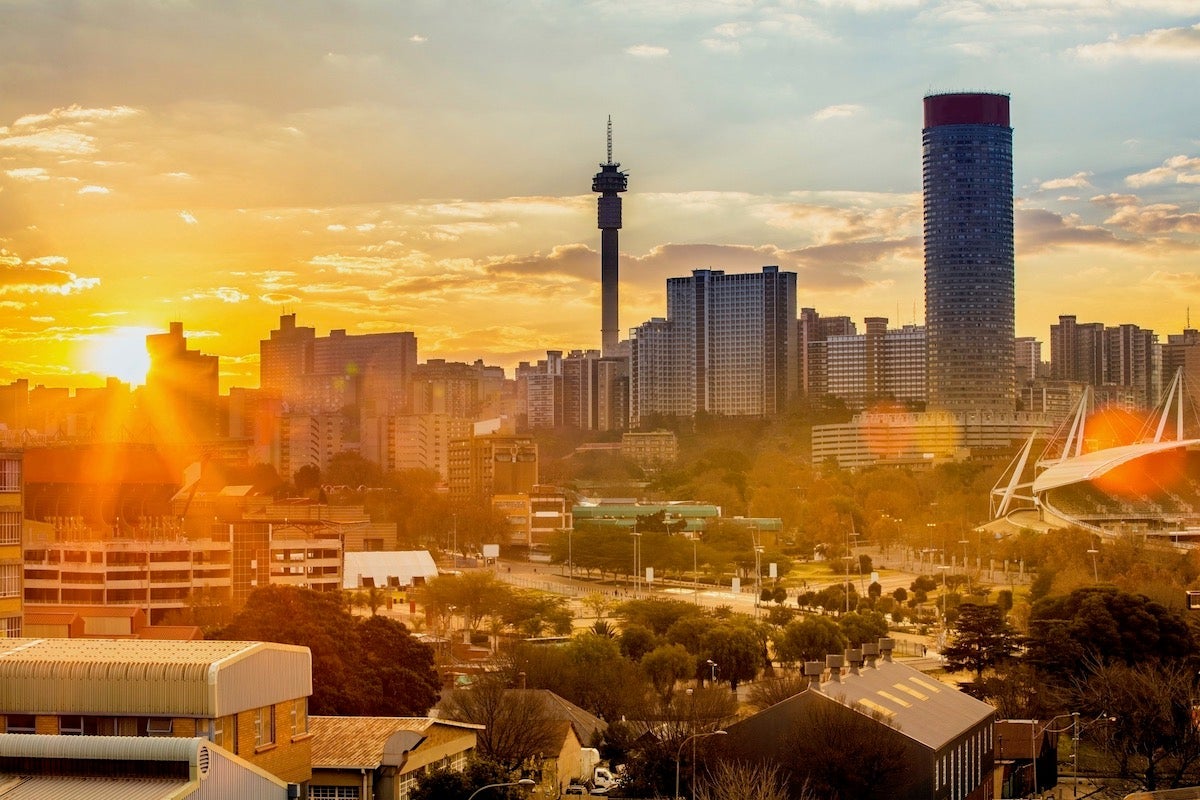 Johannesburg evening cityscape of Hillbrow