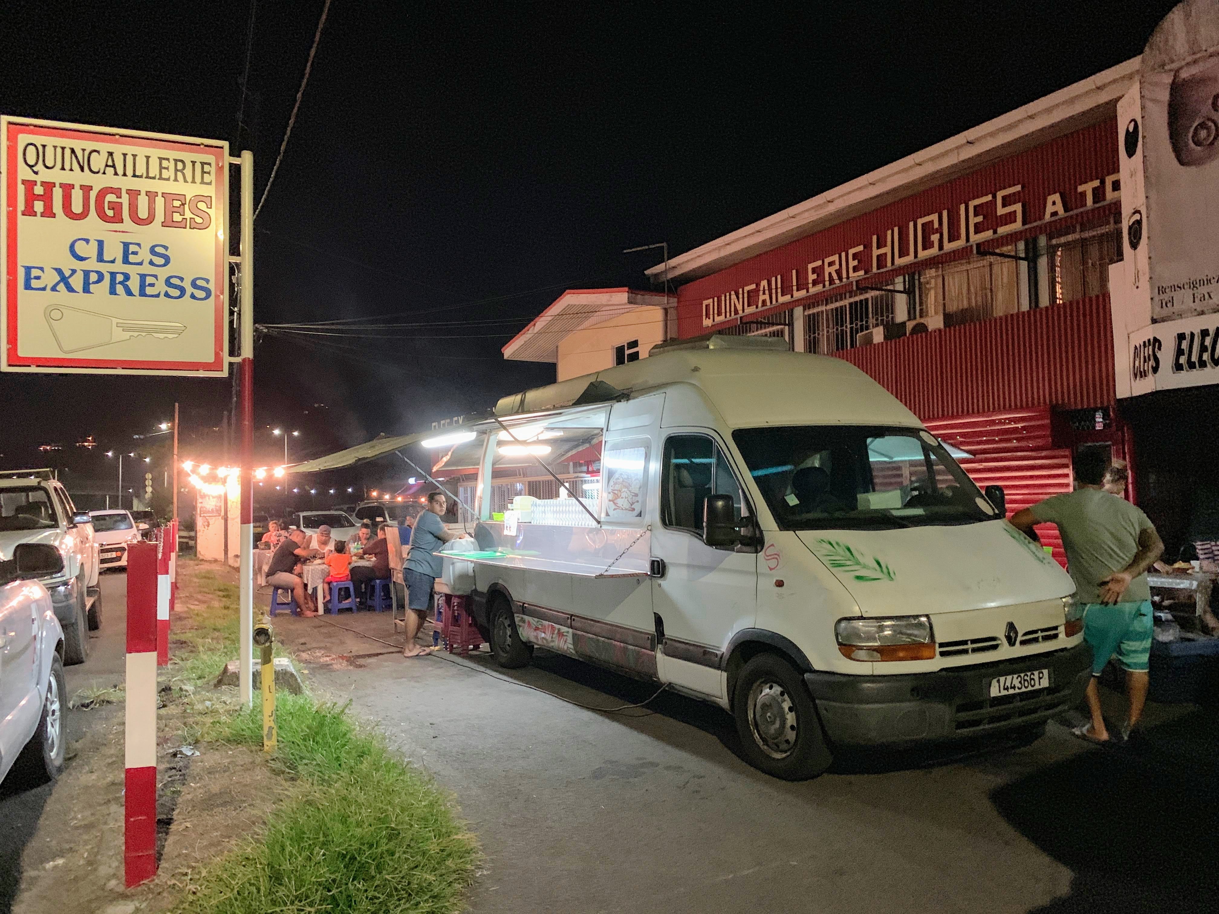 Tahitian food truck in Tahiti French Polynesia