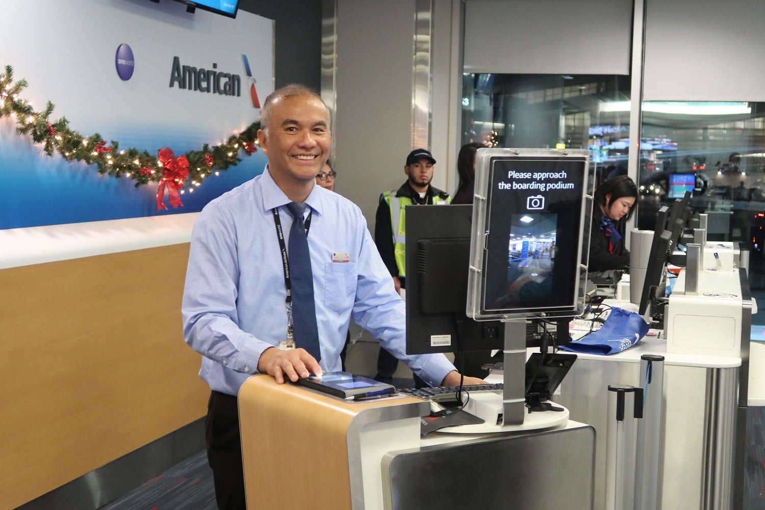 American Airlines AA LAX Biometric Boarding process 15