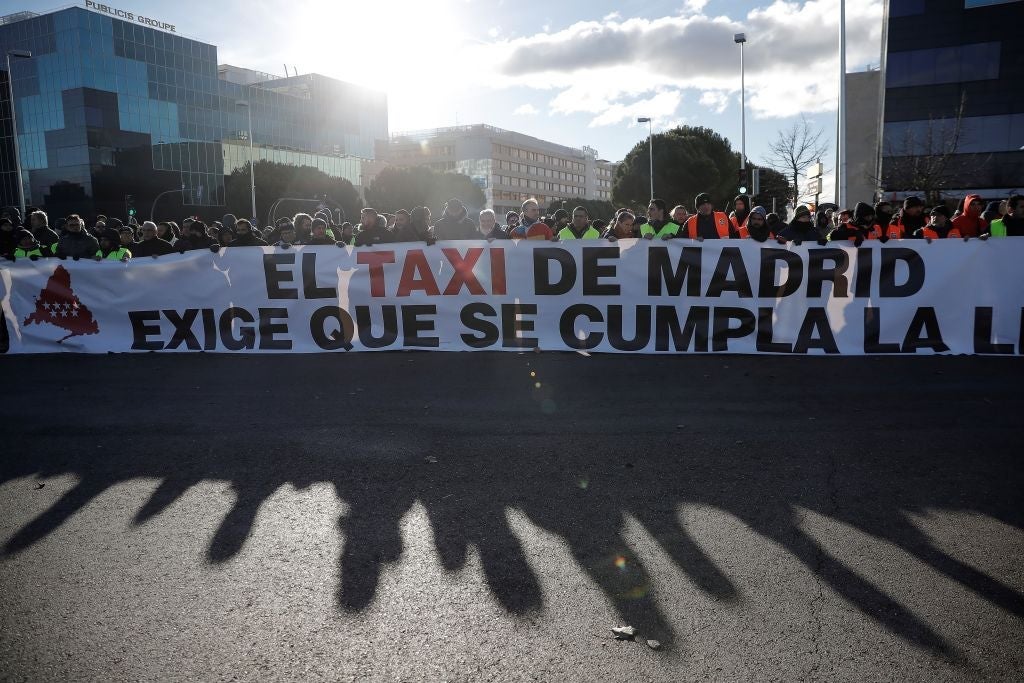 Taxi strike in Madrid