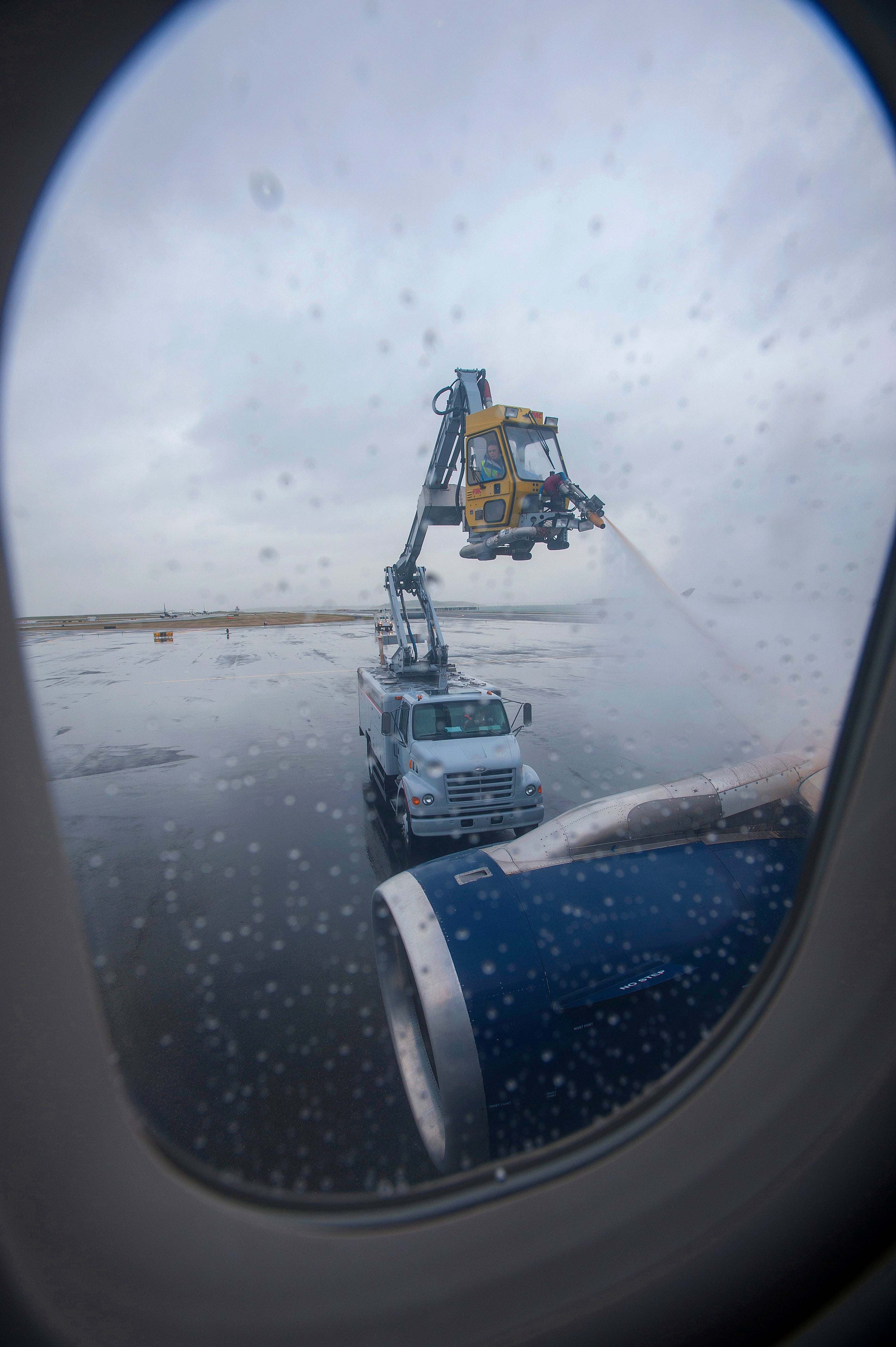 Deicing at Logan Airport, Boston