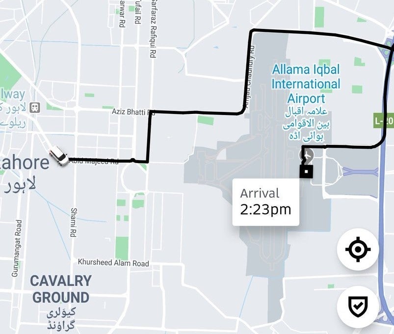 Uber routing Lahore